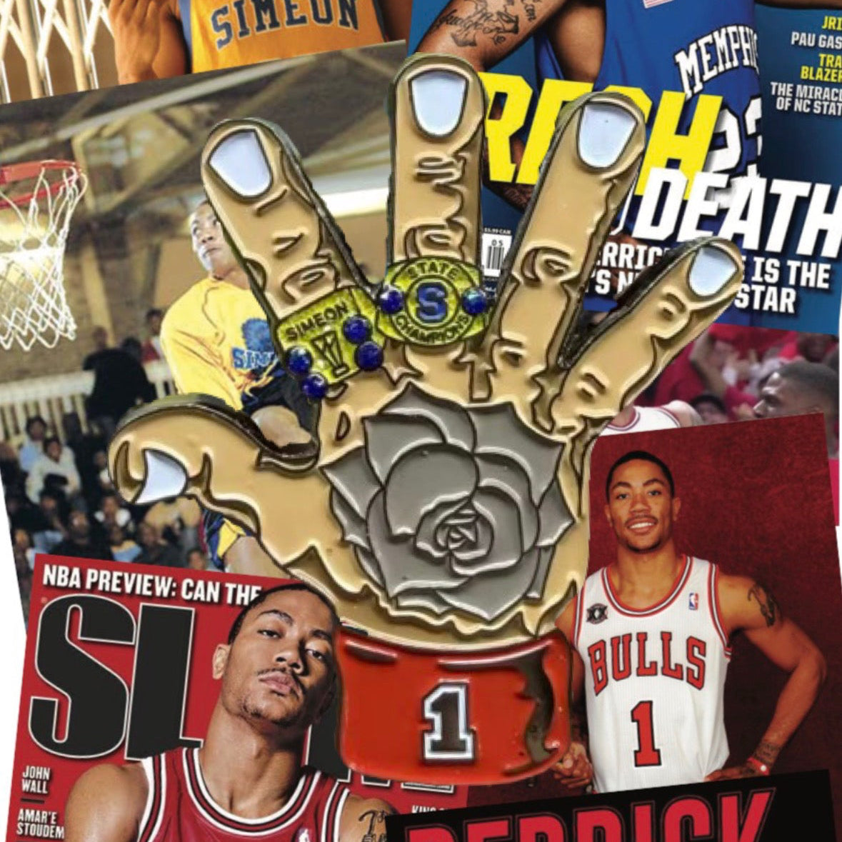 DERRICK ROSE 2X STATE CHAMPION PIN (Ships Monday 1/26)